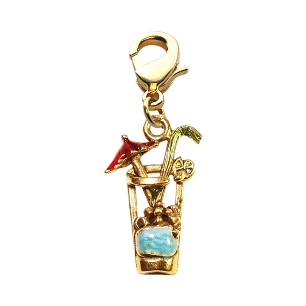 Cocktail Drink Charm Dangle in Gold - YuppyCollections