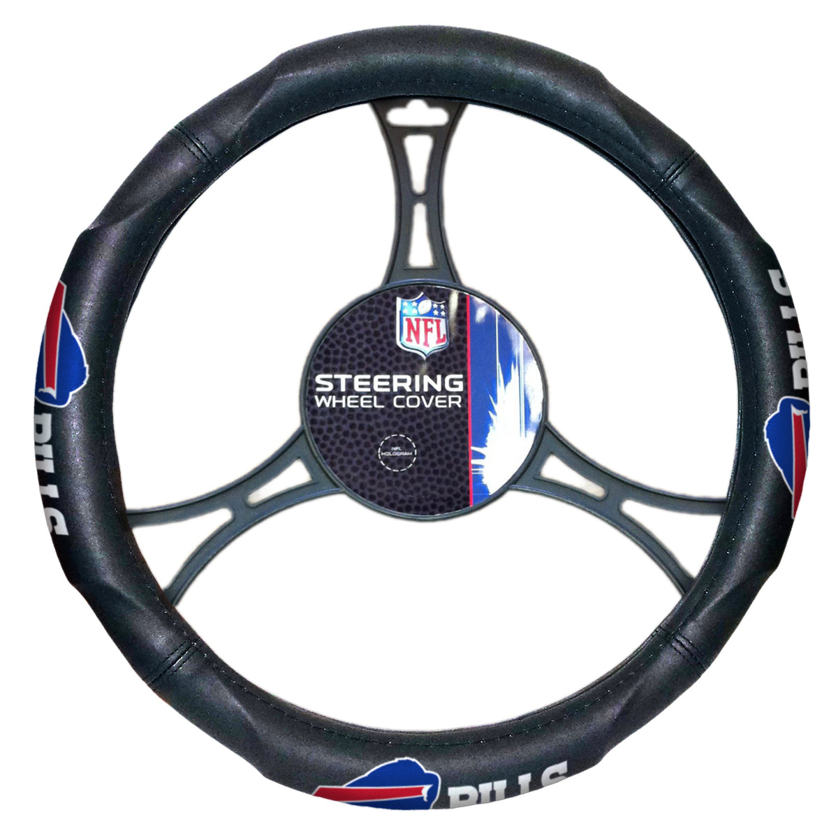 Bills OFFICIAL National Football League, Steering Wheel Cover (made to fit steering wheels 14.5"  15.5")  by The Northwest Company - YuppyCollections