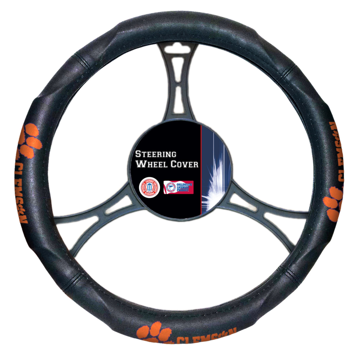 Clemson OFFICIAL Collegiate, Steering Wheel Cover (Made to fit 14.5"-15.5" steering wheels)  by The Northwest Company - YuppyCollections