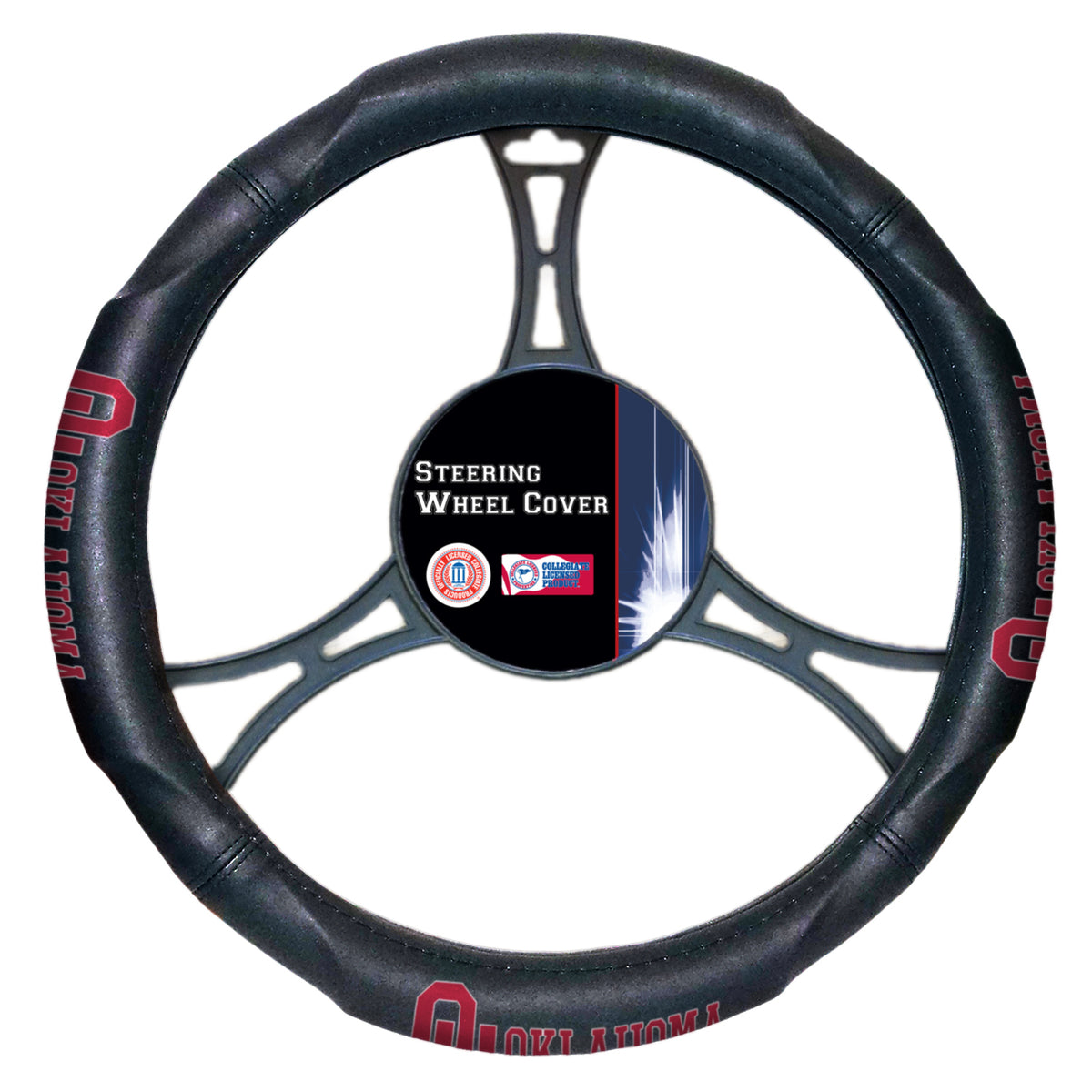 Oklahoma OFFICIAL Collegiate, Steering Wheel Cover (Made to fit 14.5"-15.5" steering wheels)  by The Northwest Company - YuppyCollections