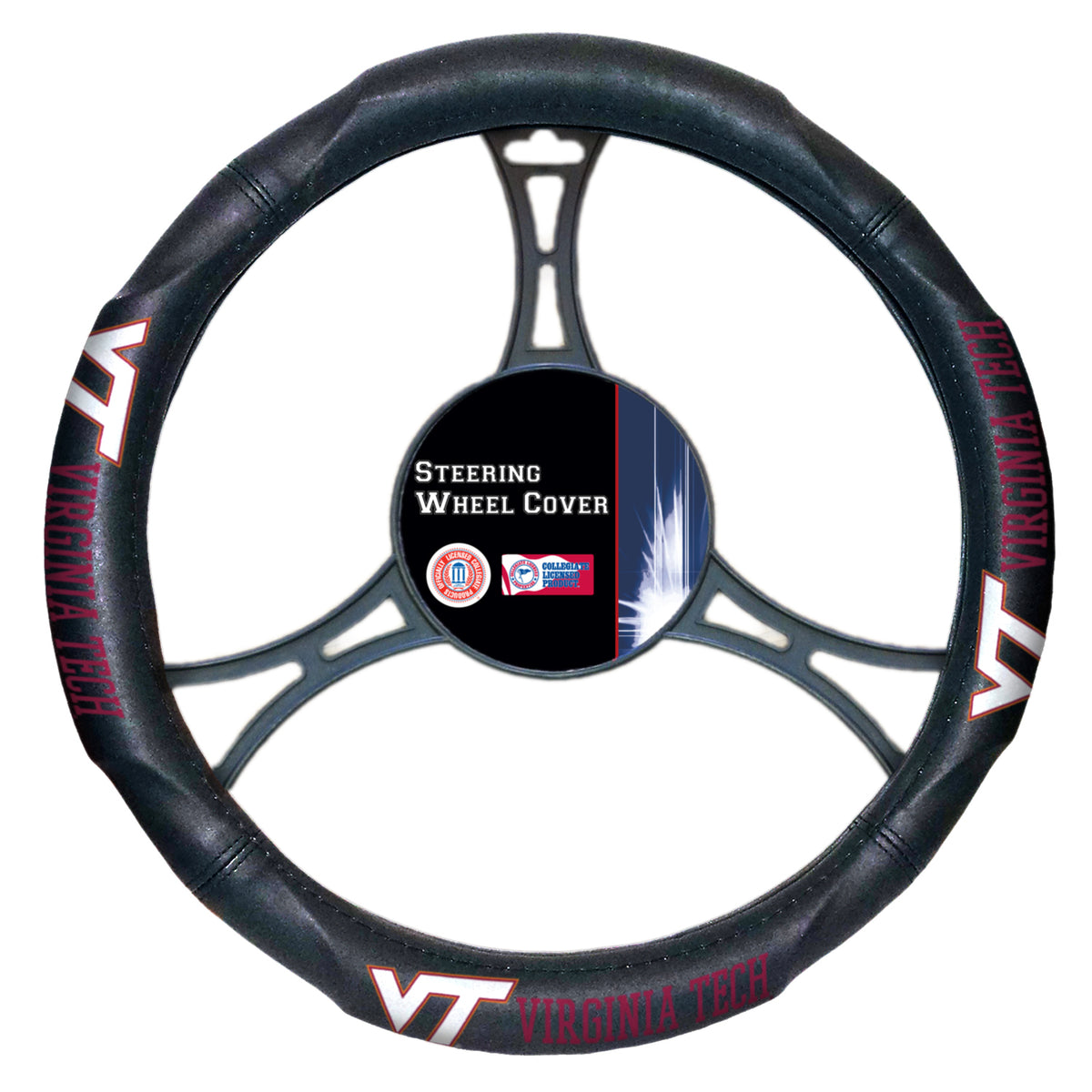 Virginia Tech OFFICIAL Collegiate, Steering Wheel Cover (Made to fit 14.5"-15.5" steering wheels)  by The Northwest Company - YuppyCollections