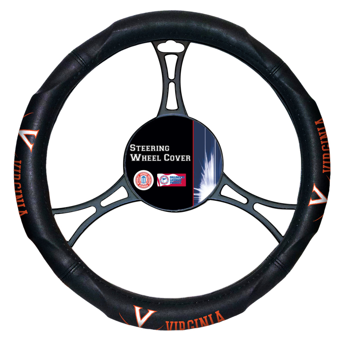 Virginia OFFICIAL Collegiate, Steering Wheel Cover (Made to fit 14.5"-15.5" steering wheels)  by The Northwest Company - YuppyCollections