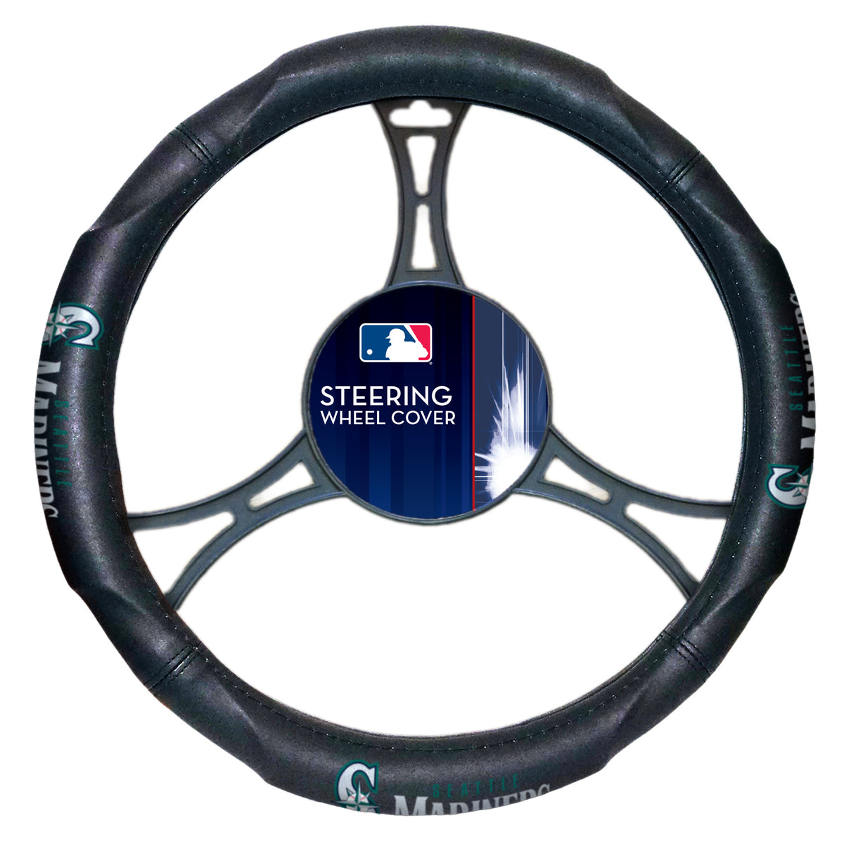 Mariners OFFICIAL Major League Baseball, Steering Wheel Cover (Made to fit 14.5"-15.5" steering wheels)  by The Northwest Company - YuppyCollections