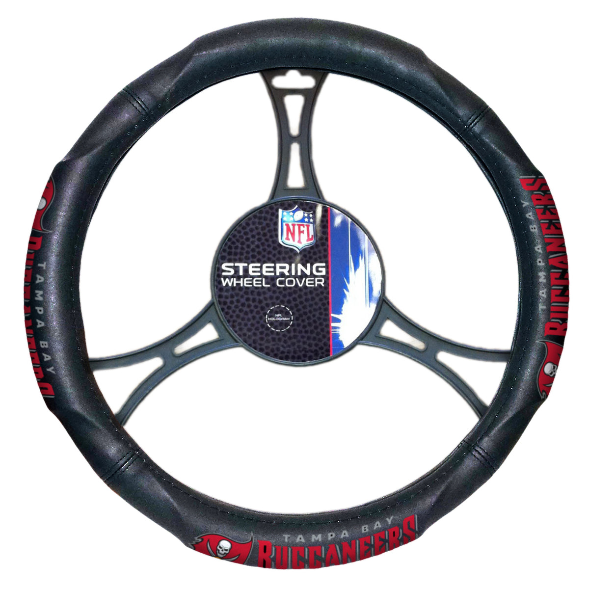 Bucs OFFICIAL National Football League, Steering Wheel Cover (made to fit steering wheels 14.5"  15.5")  by The Northwest Company - YuppyCollections