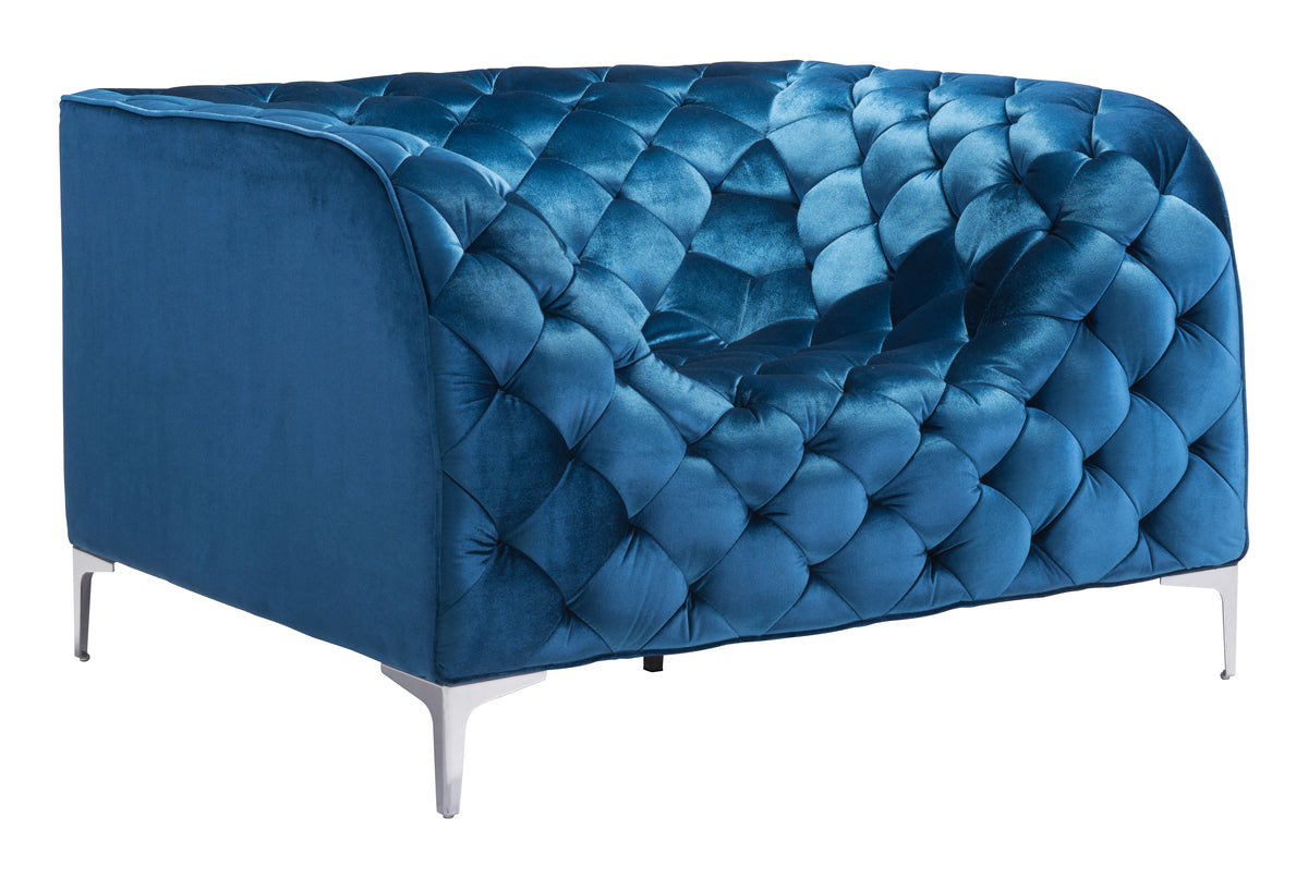 Providence Arm Chair Blue Velvet - YuppyCollections