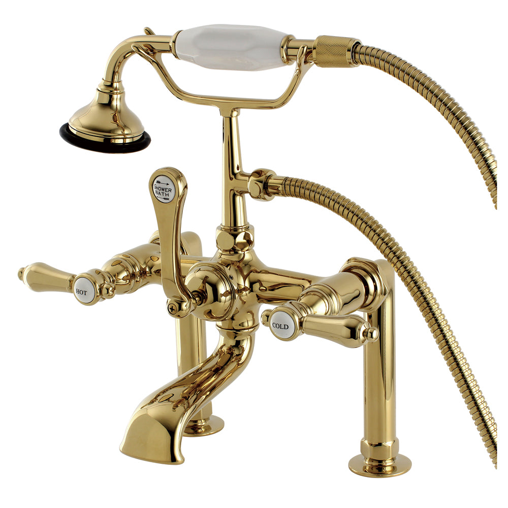 Aqua Vintage AE103T2BAL Bel Air Deck Mount Clawfoot Tub Faucet, Polished Brass - Polished Brass - YuppyCollections