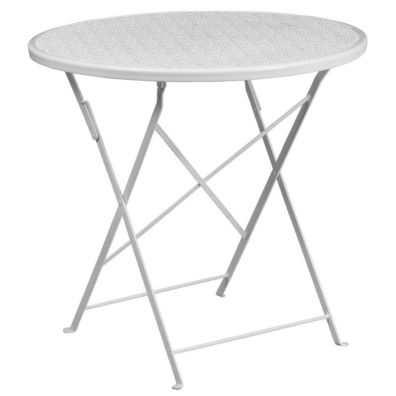 30'' Round Indoor-Outdoor Steel Folding Patio Table - YuppyCollections