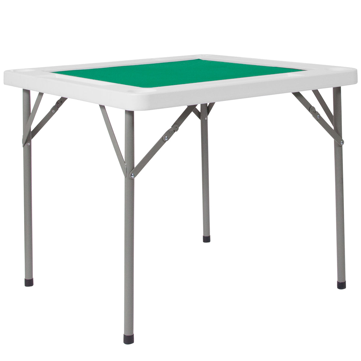 34.5'' Square Folding Game Table with Green Playing Surface - YuppyCollections