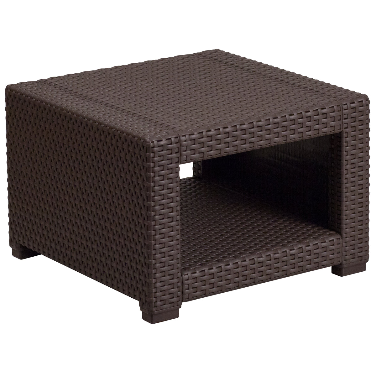 Faux Rattan End Table - YuppyCollections