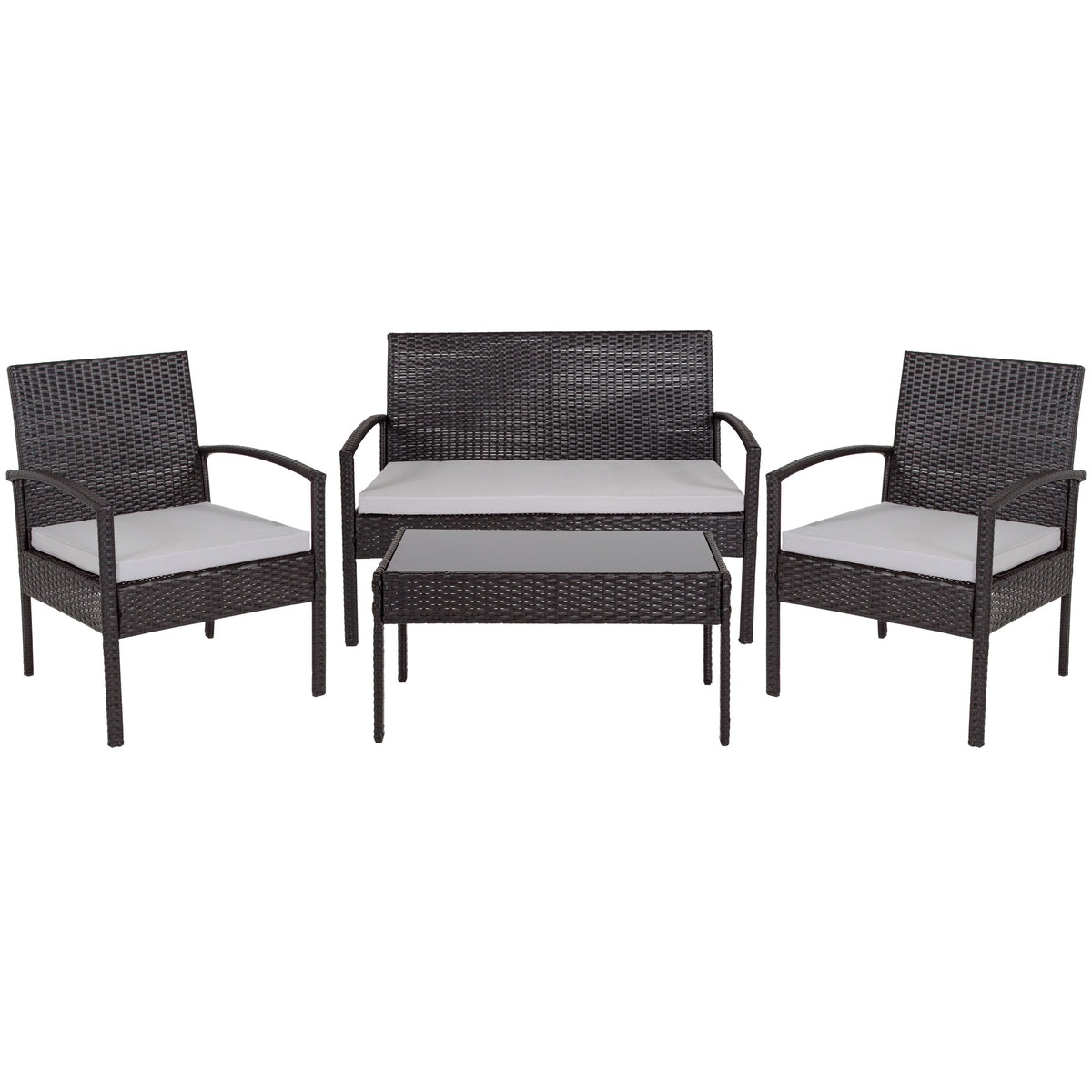 Aransas Series 4 Piece Patio Set with Steel Frame and Cushions - YuppyCollections