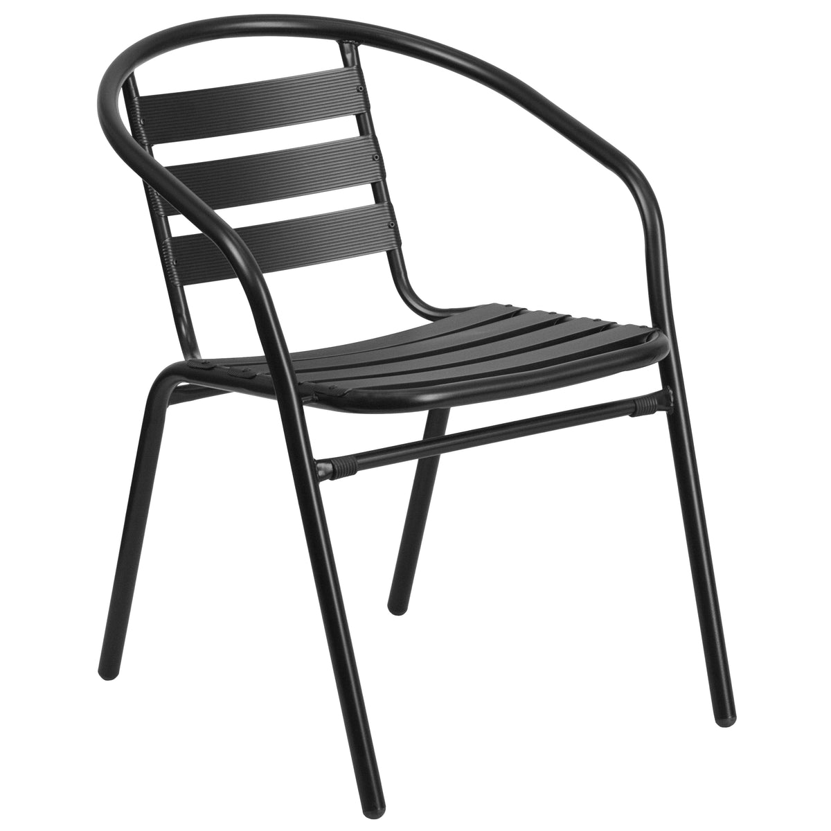 Metal Restaurant Stack Chair with Aluminum Slats - YuppyCollections