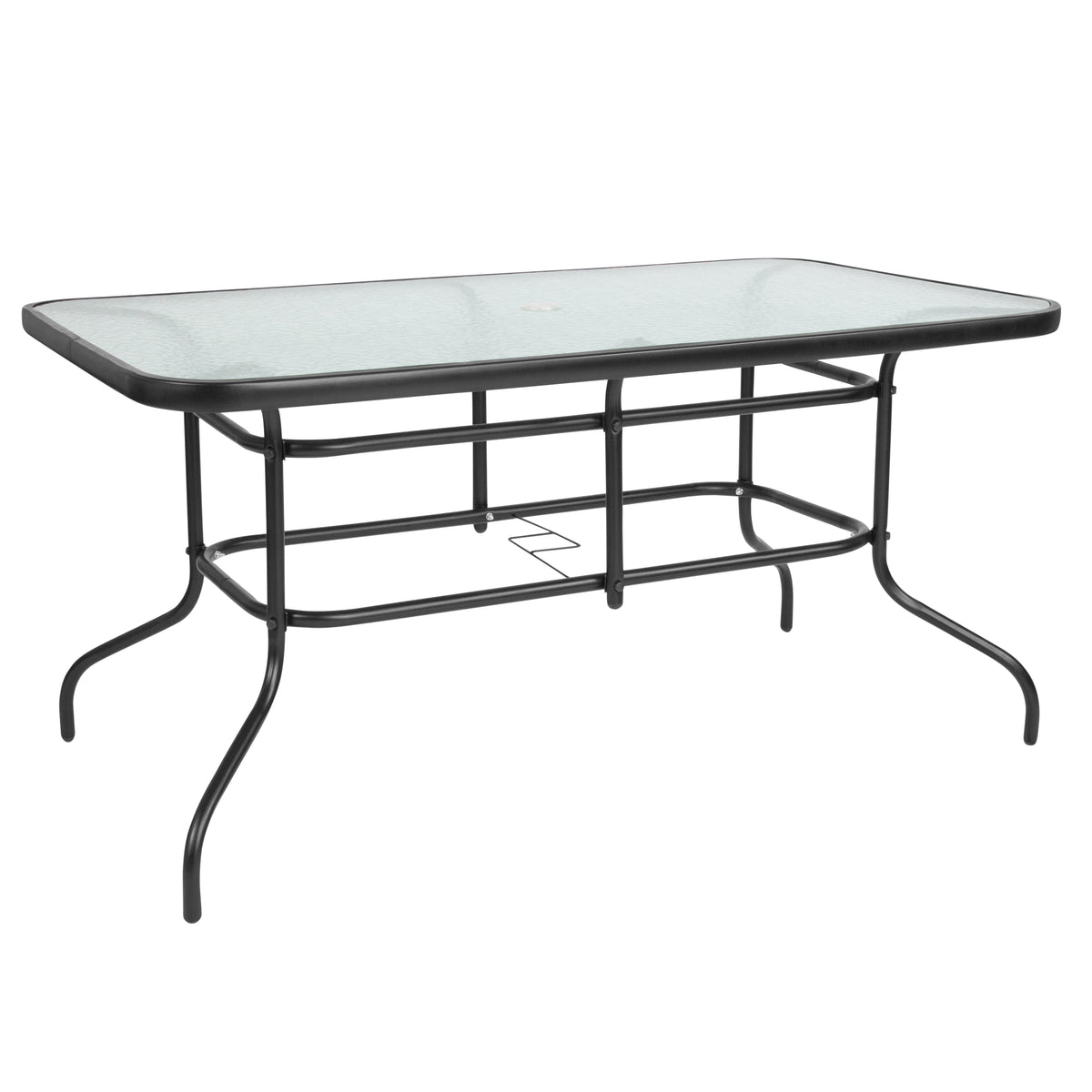 31.5" x 55" Rectangular Tempered Glass Metal Table - YuppyCollections