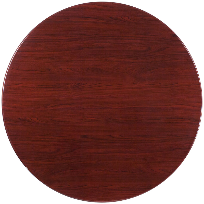 48'' Round High-Gloss Resin Table Top with 2'' Thick Drop-Lip - YuppyCollections