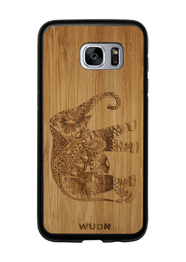 Slim Wooden Phone Case | Bamboo Elephant - YuppyCollections