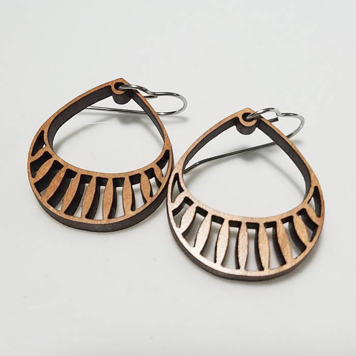 Basket Earrings in wood - YuppyCollections