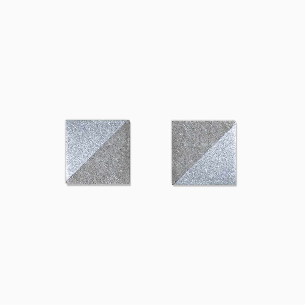 Silver Square Concrete Earrings - YuppyCollections