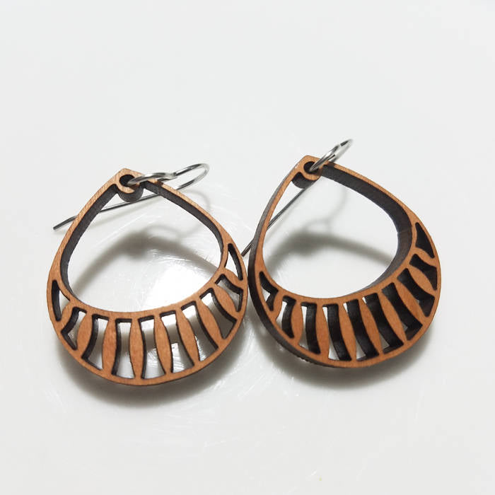 Basket Earrings in wood - YuppyCollections