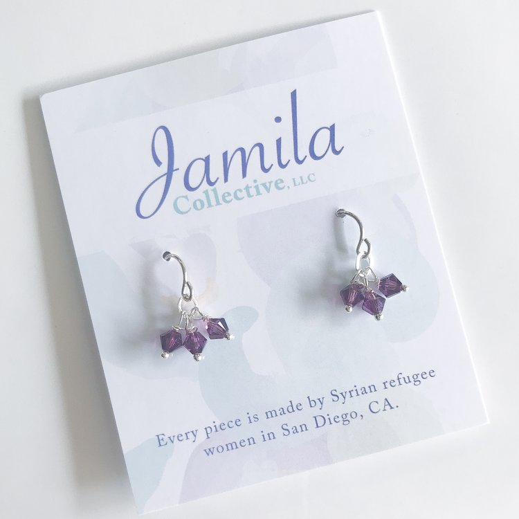 Lore Cluster Earrings - Amethyst - YuppyCollections