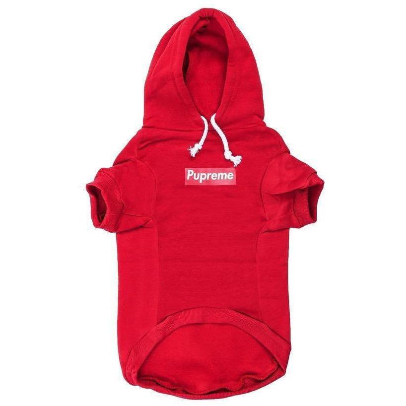 Pupreme Box Logo Hoodie | Dog Clothing - YuppyCollections