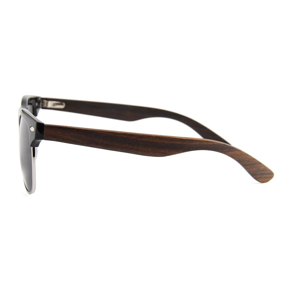 Real Ebony Zebrawood Browline Style RetroShade Sunglasses by WUDN - YuppyCollections