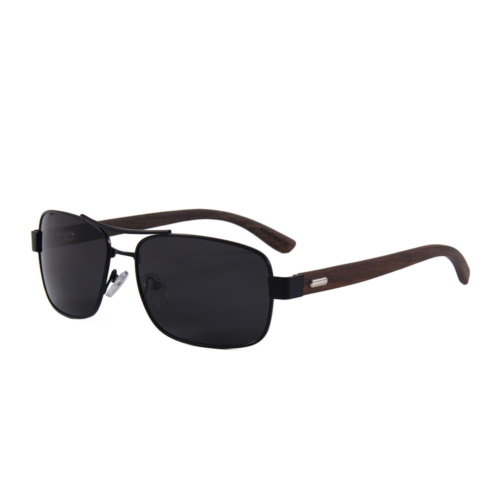 Real Ebony Wood Black Frame Slim Aviators by WUDN - YuppyCollections