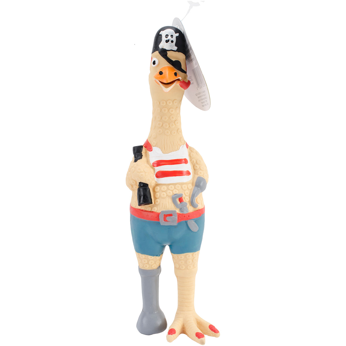 Small Captain Jack Rubber Chicken Dog Toy 9" Tall- - YuppyCollections