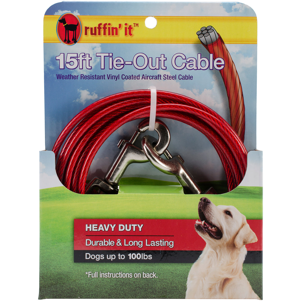 Heavy Duty Cable Tie Out 15ft- - YuppyCollections