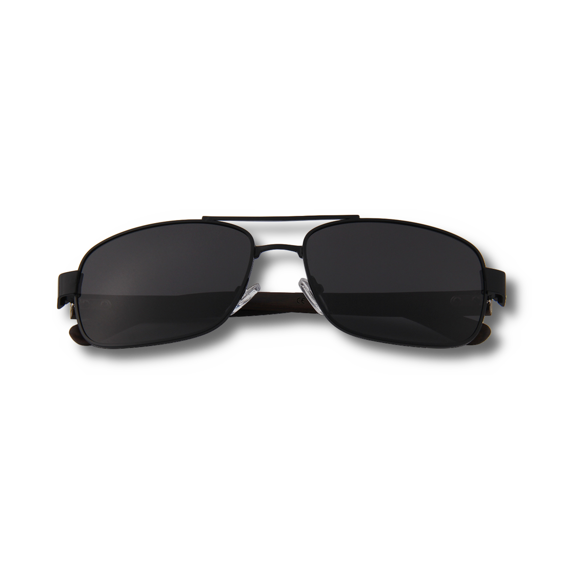 Real Ebony Wood Black Frame Slim Aviators by WUDN - YuppyCollections