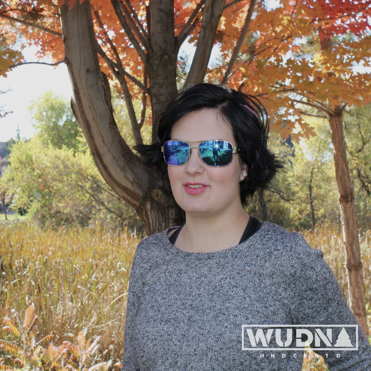 Real Ebony Wood Silver Framed Slim Aviators by WUDN - YuppyCollections