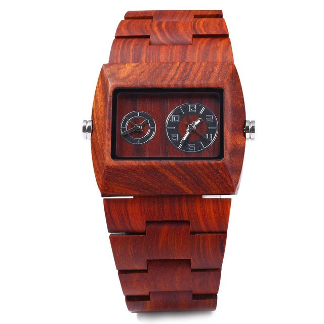 Men's Watch Wooden Luxury Wood Watch Top Selling BEWELL Natural Wooden Men Japan Quartz Watch Double Movement Wristwatch - YuppyCollections