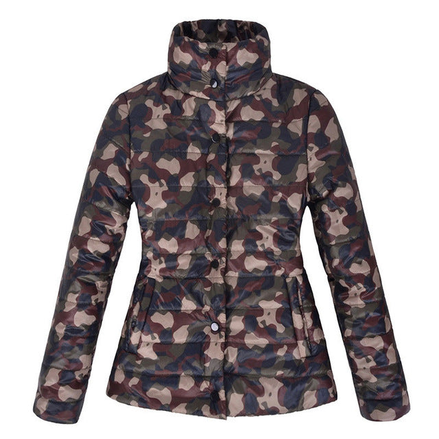 HEE GRAND Winter Jacket Women Basic Coat Women Slim Jacket Cool Camouflage Coat Outwear Manteau Femme Size S-XL WWM932 - YuppyCollections