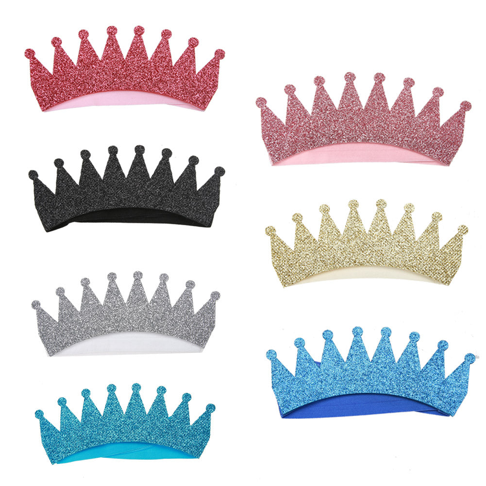 Glitter Birthday Children Crown Baby Girl Hair Accessories Hair Band Headband Newborn Photography Props - YuppyCollections