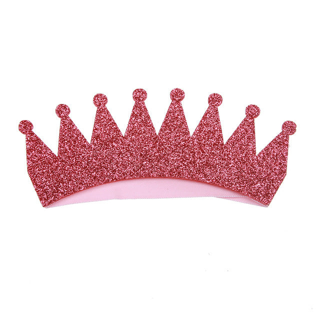 Glitter Birthday Children Crown Baby Girl Hair Accessories Hair Band Headband Newborn Photography Props - YuppyCollections