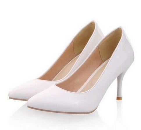 ENMAYER Shoes Woman Five Colors Plus Size 34-43 Fashion High Heels Women Pumps High Heels Classic White Red Sexy Wedding Shoes - YuppyCollections