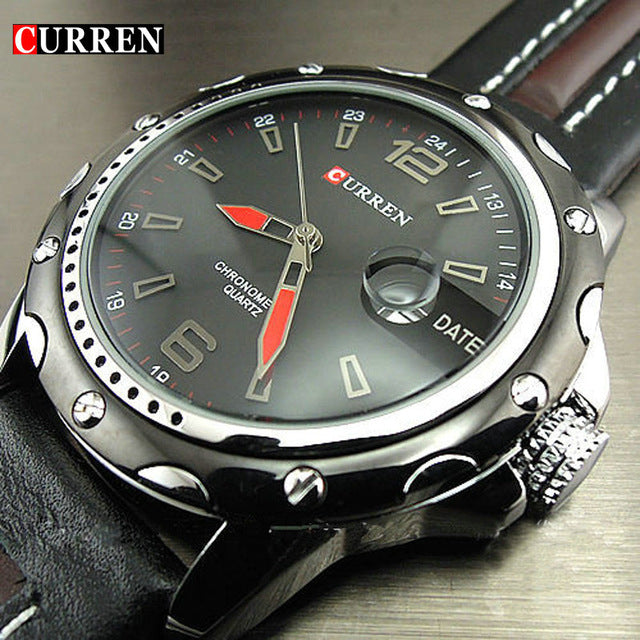 Curren Luxury brand quartz Watch Man Gold Casual Quartz-Watch Fashion Gueniue Leather date clock male Dropship relojes hombre - YuppyCollections