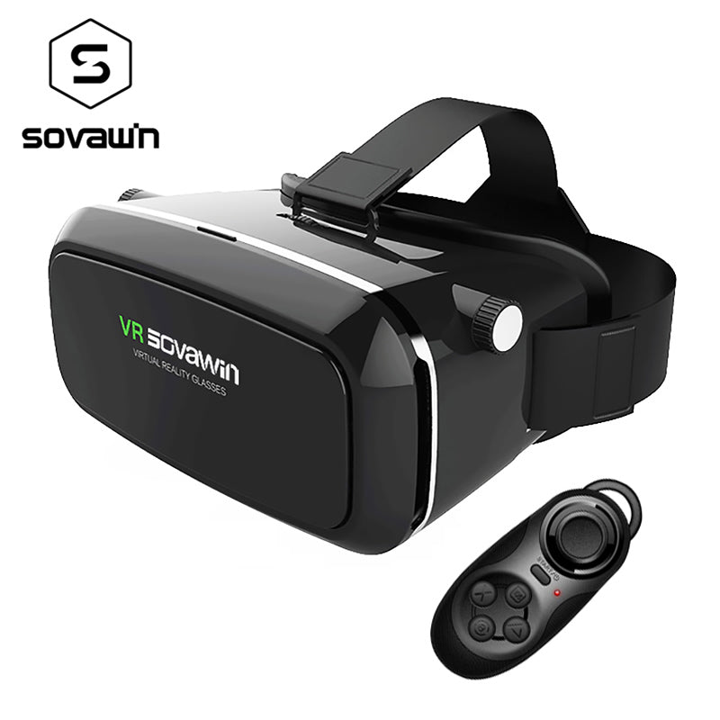 [Russian Warehouse] VR Google Cardboard Virtual Reality Mobile 3D Glasses Headset Head Mount for 4-6' Mobile Phone + Remote - YuppyCollections