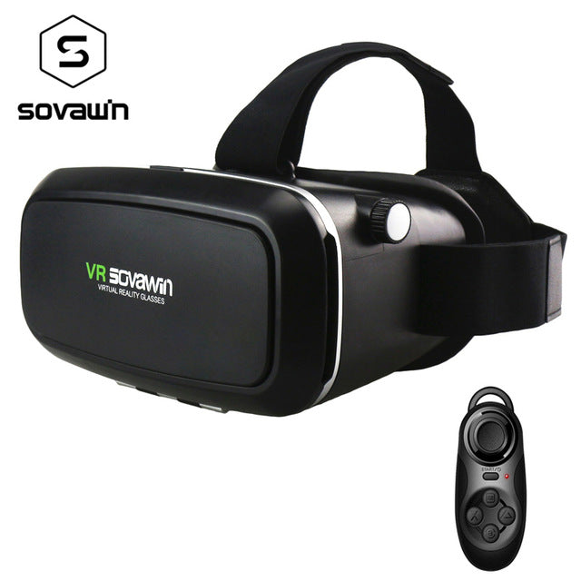 [Russian Warehouse] VR Google Cardboard Virtual Reality Mobile 3D Glasses Headset Head Mount for 4-6' Mobile Phone + Remote - YuppyCollections