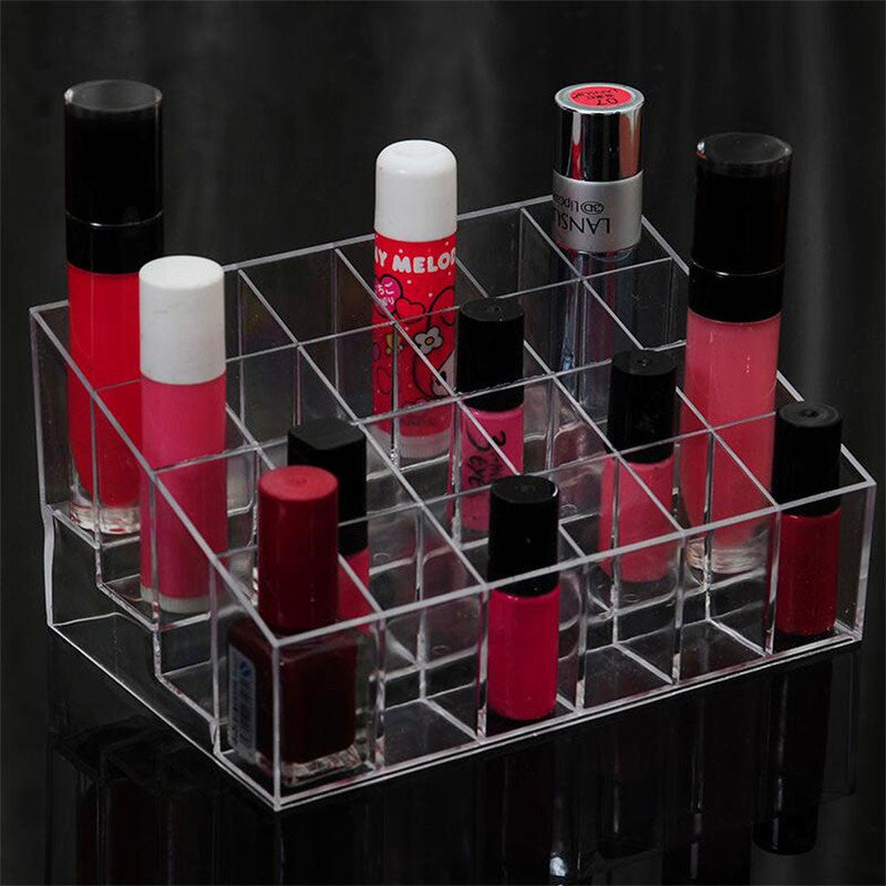 24 Grid Lipstick Acrylic Cosmetic Storage Box Transparent Makeup Organizer 24 Lipstick Holder Display Stand Lipstick Clear Box - YuppyCollections