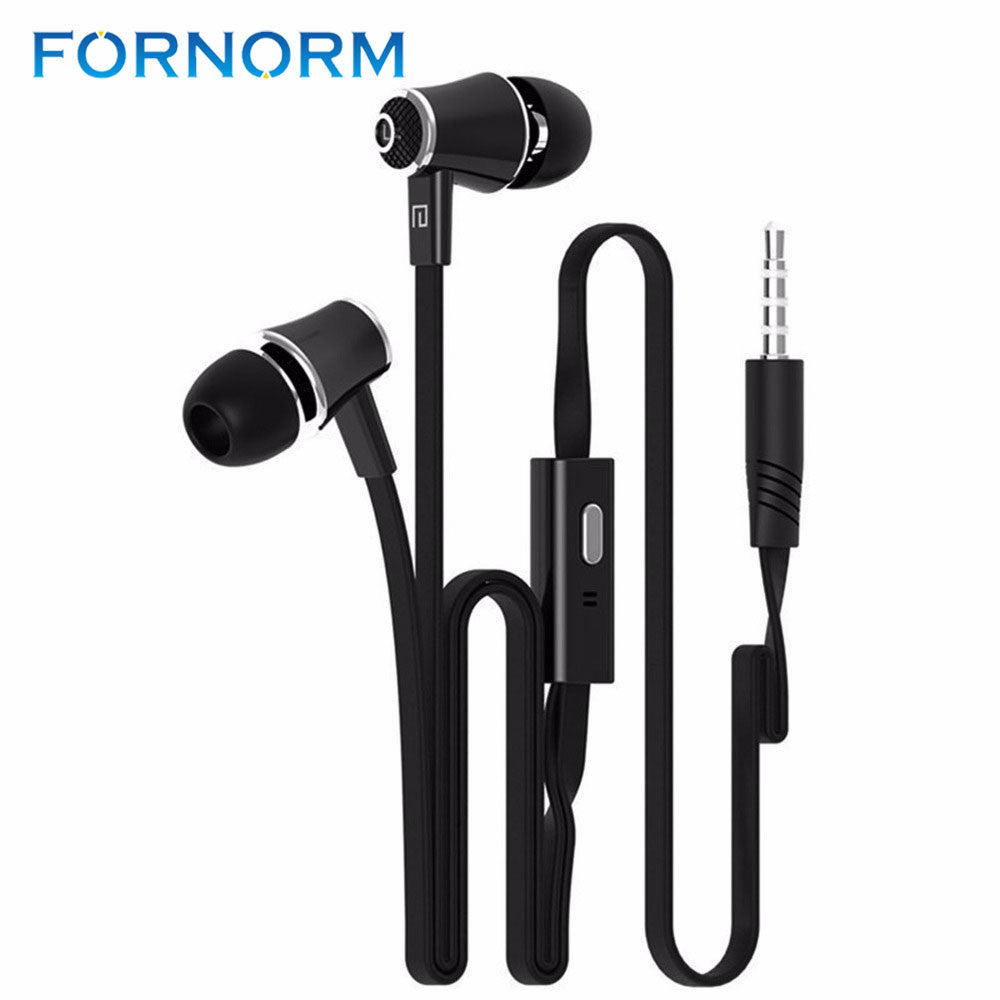 FORNORM Stereo In-Ear Earphone With Microphone 3.5mm Handfree Wired Earbud Earphones For iPone 6/6s xiaomi Computer - YuppyCollections