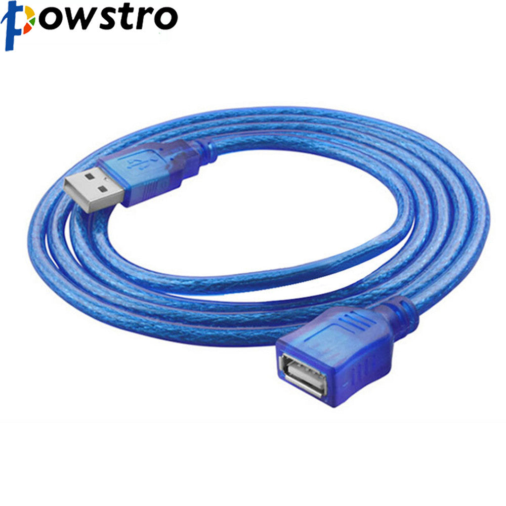 1M/3M USB 2.0 Extension Print Cable Transparent Blue Wholesale Extended USB Cable for Cameras and USB Computer Peripherals - YuppyCollections