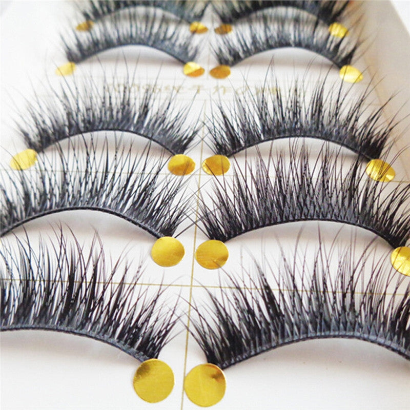 5 Pairs of Crossover Design Thick Makeup Eye Lashes False Eyelashes - YuppyCollections