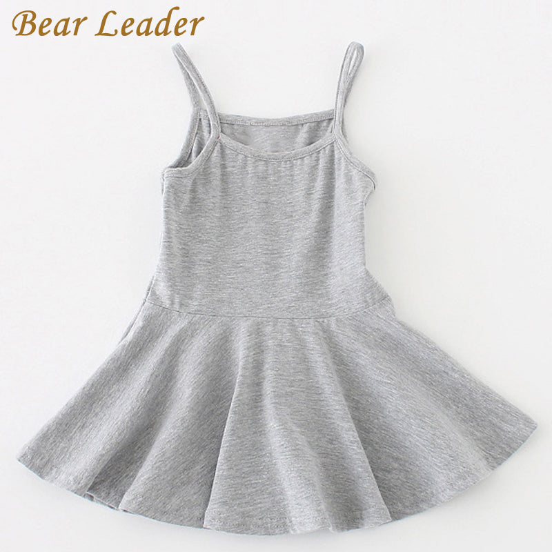 Bear Leader 2018 New Summer Casual Style Pure cotton falbala Condole belt dress Baby Girls Candy Color Lovely princess Dress - YuppyCollections