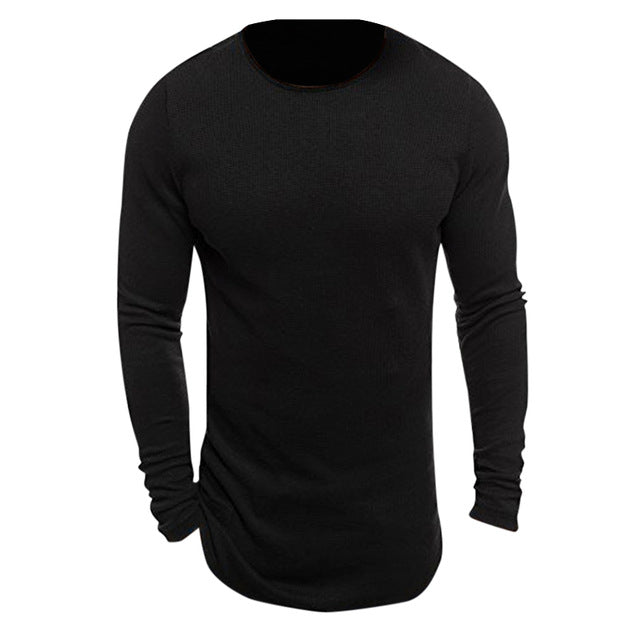 INCERUN Men Long Sleeved Knitted T-shirt Bodybuilding Gyms Fitness Tracksuit Tee Tops Round Neck Crossfit T Shirt 2018 Spring - YuppyCollections