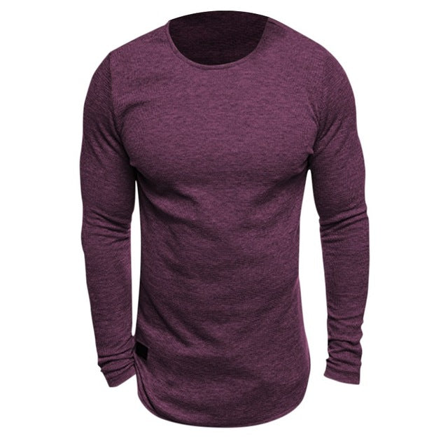 INCERUN Men Long Sleeved Knitted T-shirt Bodybuilding Gyms Fitness Tracksuit Tee Tops Round Neck Crossfit T Shirt 2018 Spring - YuppyCollections