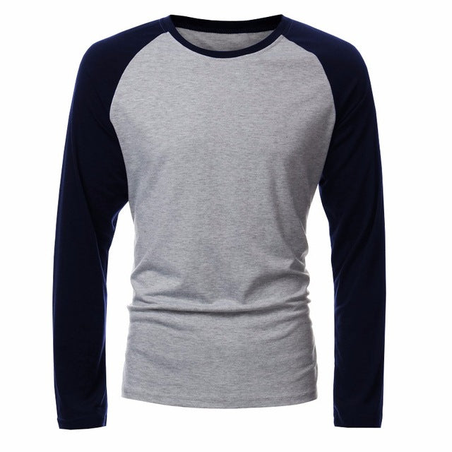 2018 Spring Brand Clothing Men's Long Sleeve Round Neck T-shirts Casual Baseball Tshirt Men Raglan Tee Streetwear Plus Size 4XL - YuppyCollections