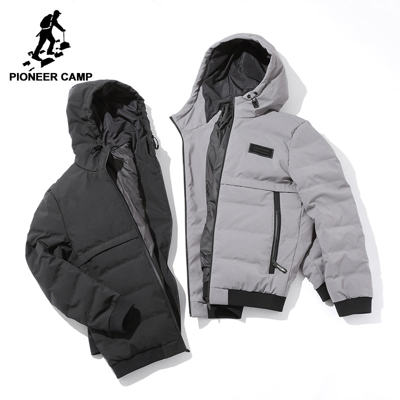 Pioneer Camp hooded thicken warm duck down jacket men brand clothing men winter down coat male top quality grey black AYR705312 - YuppyCollections