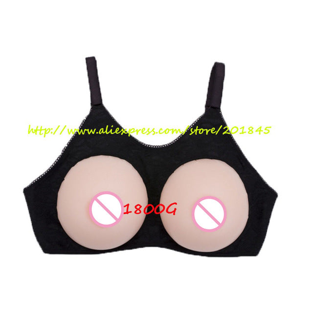 1800g/Pair False Breast Artificial Silicone Breasts Prothesis Strap Fake Boobs Chest Enhancer Water-drop For Crossdresser - YuppyCollections