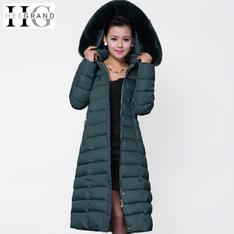 HEE GRAND Maxi Winter Coat 2018 New Casual Plus Size Winter Jacket Coat Women Thick X-Long Cotton Parkas Casaco Feminino WWD122 - YuppyCollections