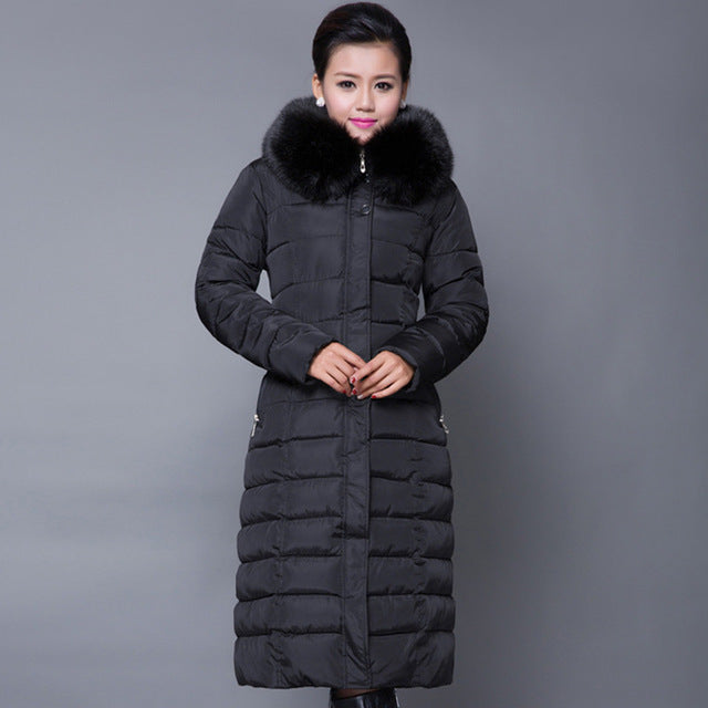 HEE GRAND Maxi Winter Coat 2018 New Casual Plus Size Winter Jacket Coat Women Thick X-Long Cotton Parkas Casaco Feminino WWD122 - YuppyCollections