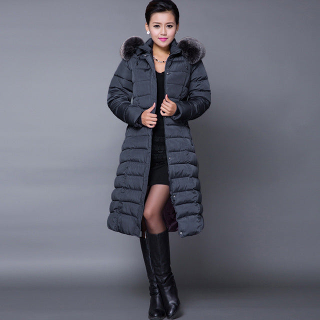 HEE GRAND Maxi Winter Coat 2018 New Casual Plus Size Winter Jacket Coat Women Thick X-Long Cotton Parkas Casaco Feminino WWD122 - YuppyCollections